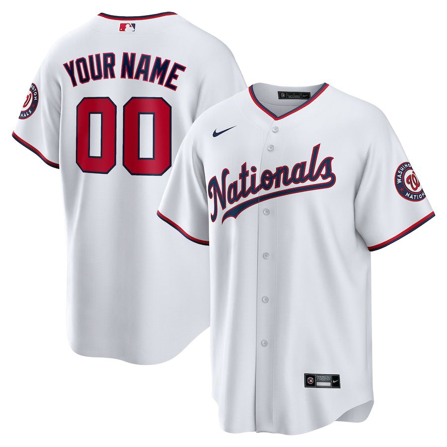 Men Washington Nationals Nike White Replica Custom MLB Jersey